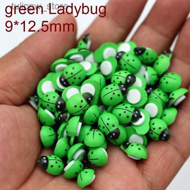 Green Ladybug-9x12mm