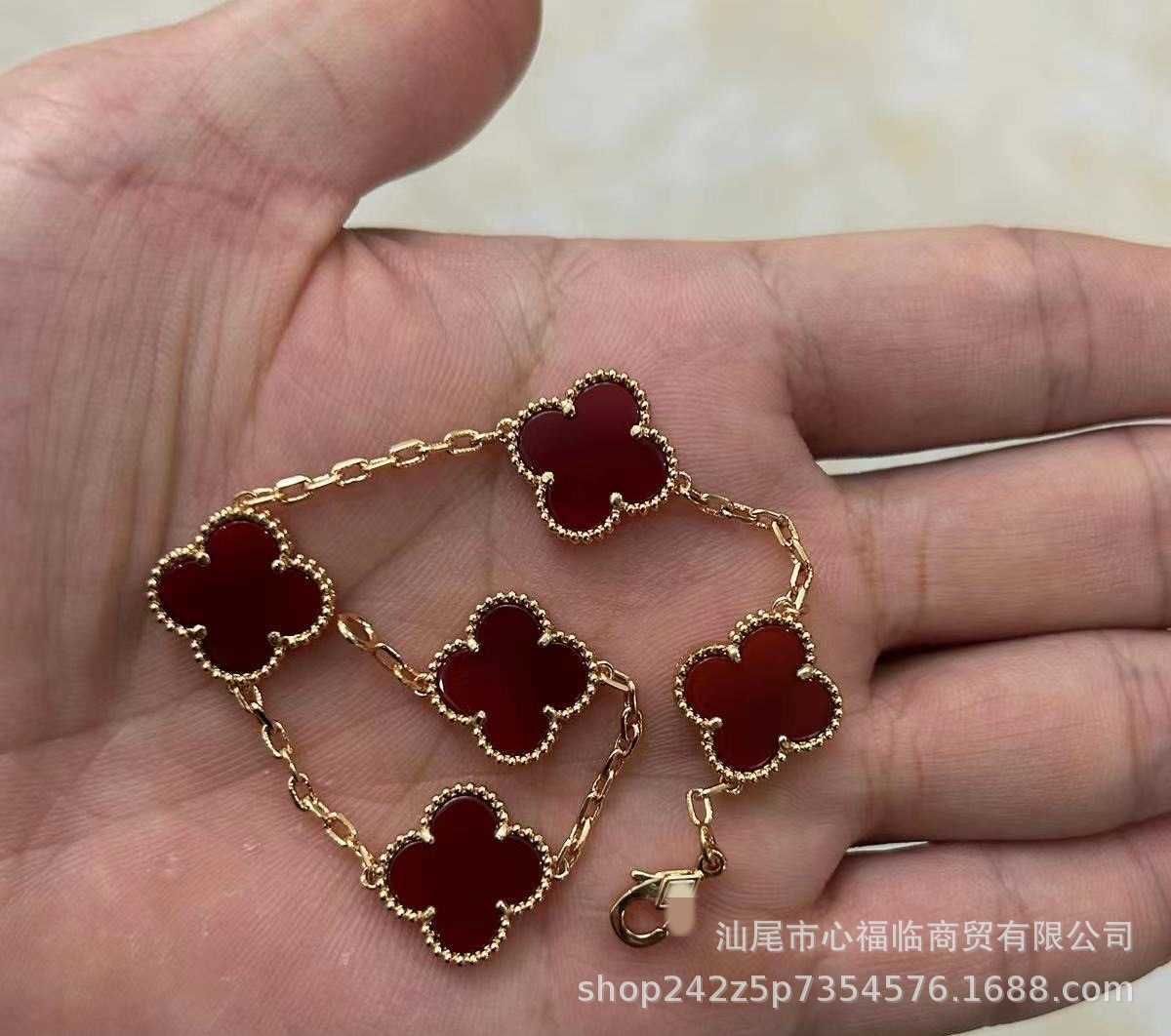 Agate rouge Rose Gold-925 Silver