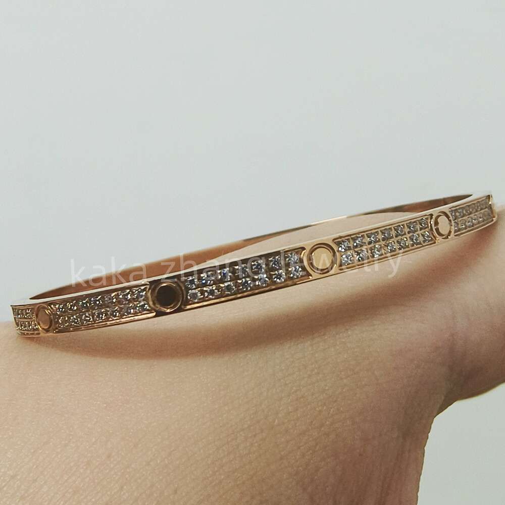 Rose Gold-2 Line CZ-10 Stone-Full CZ B