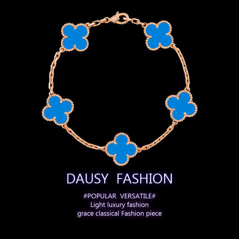 Bracelet Agate Bleue Or Rose-Argent 925