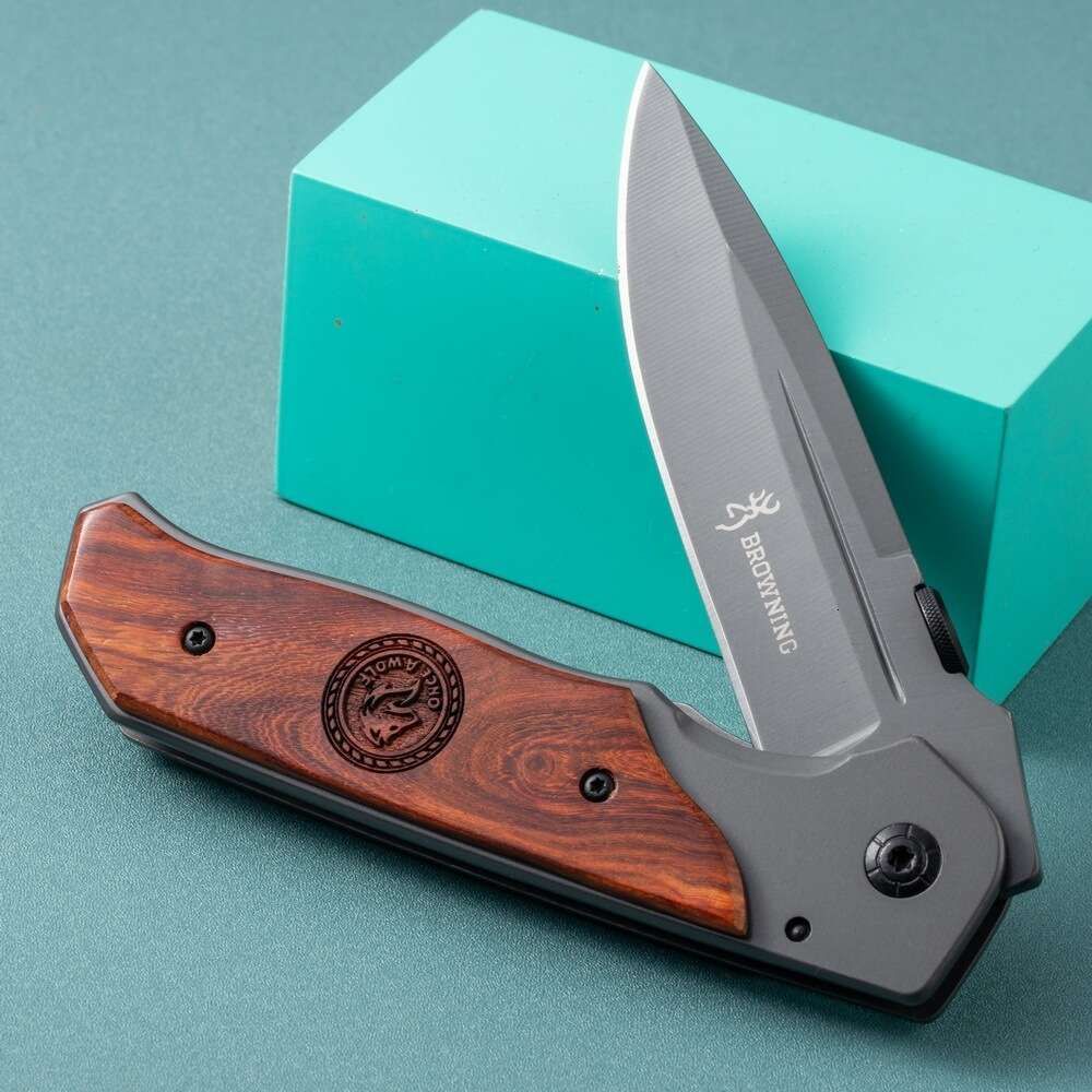 Red acid branch wood folding knife