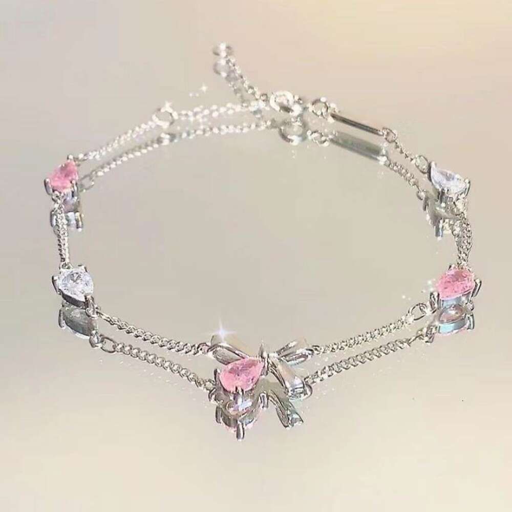 Pink Zircon Bow Bracelet