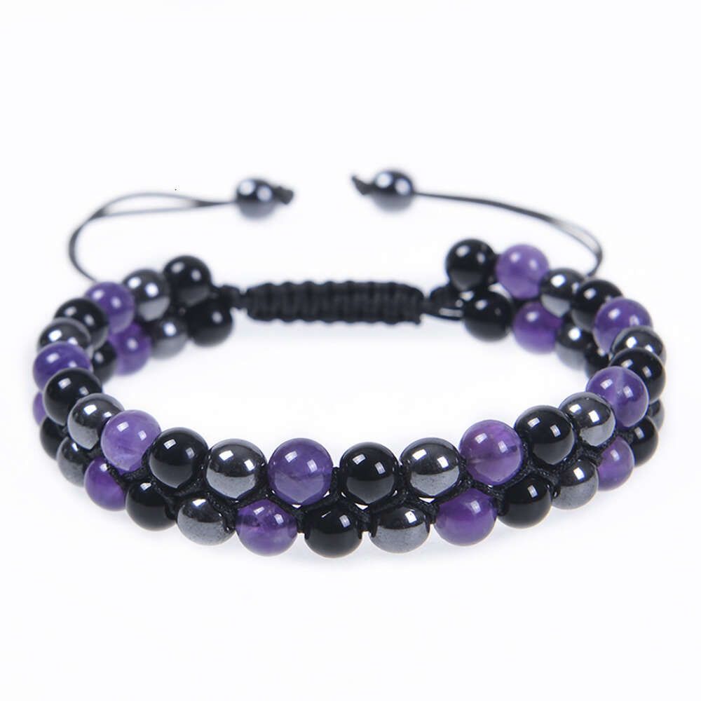 6MM Amethyst-Armband (2 Perlen)