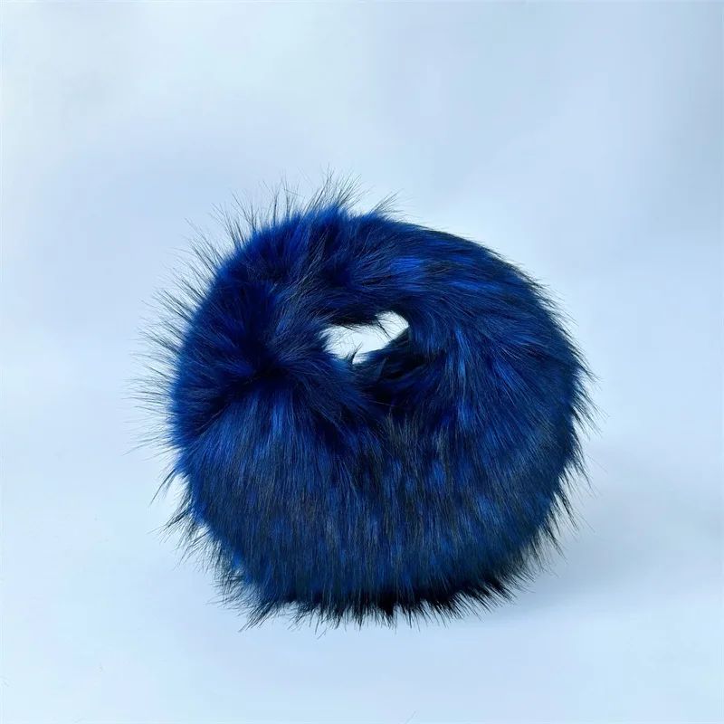 blue fur bag