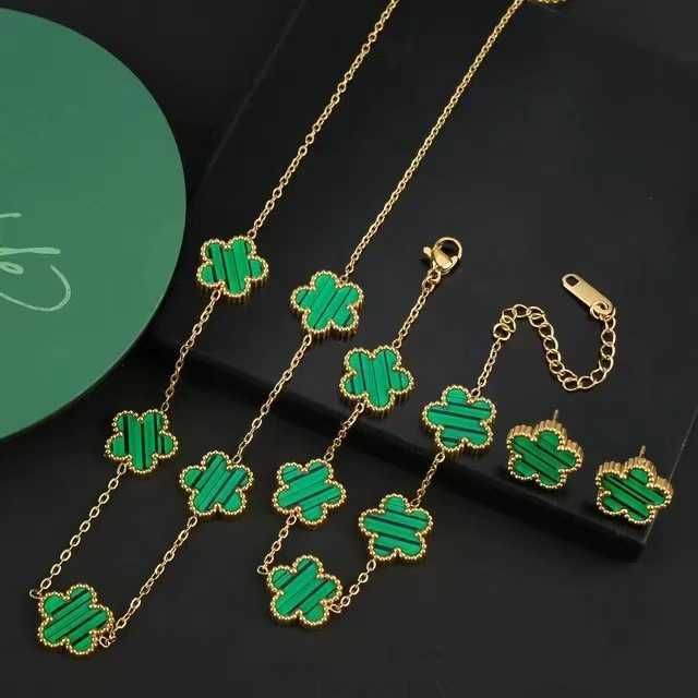 Verde dourado + conjunto de três peças