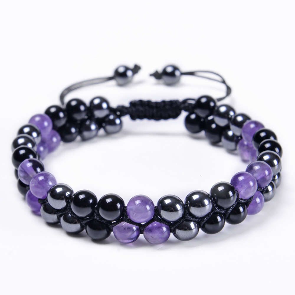 6MM Amethyst-Armband (3 Perlen)