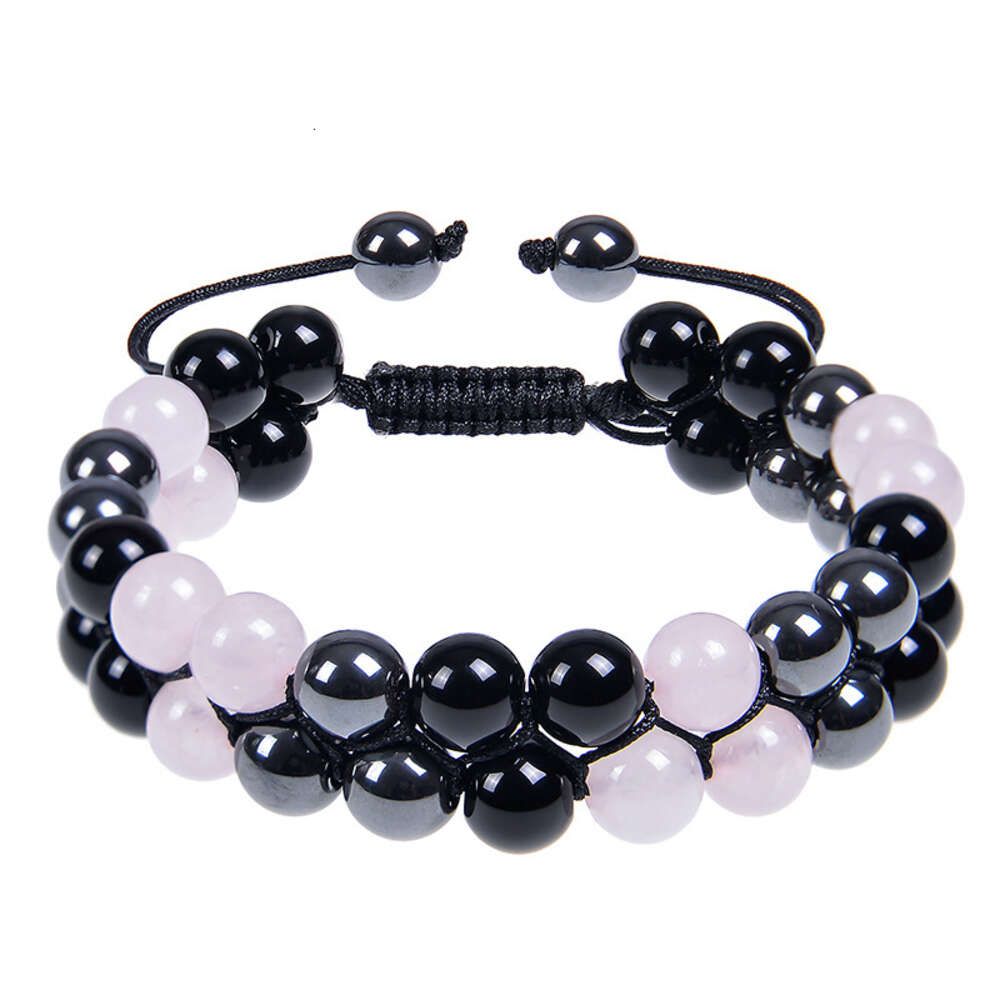 8MM Pink Crystal Bracelet (3 beads)