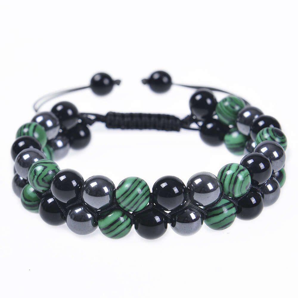 8MM - Malachite Bracelet (2 beads)