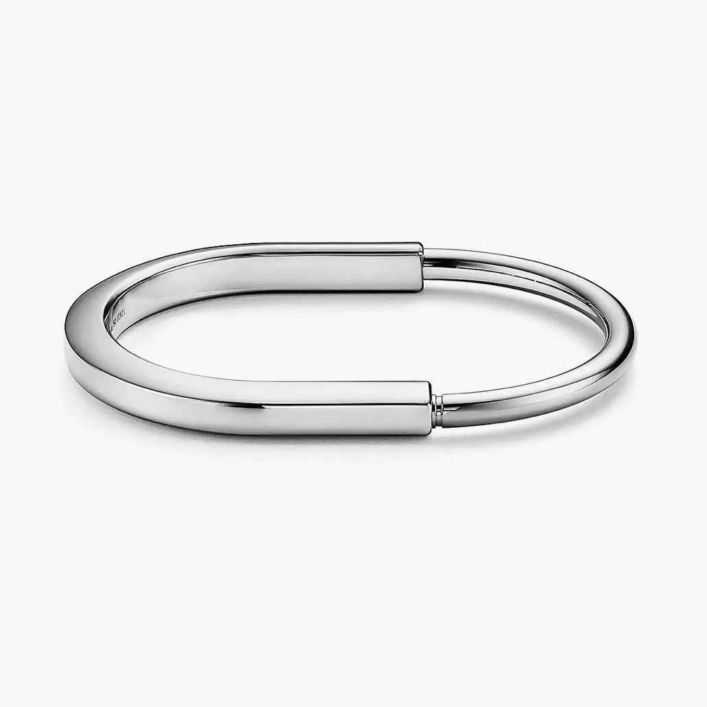 Lås armband platinum (slät ansikte)