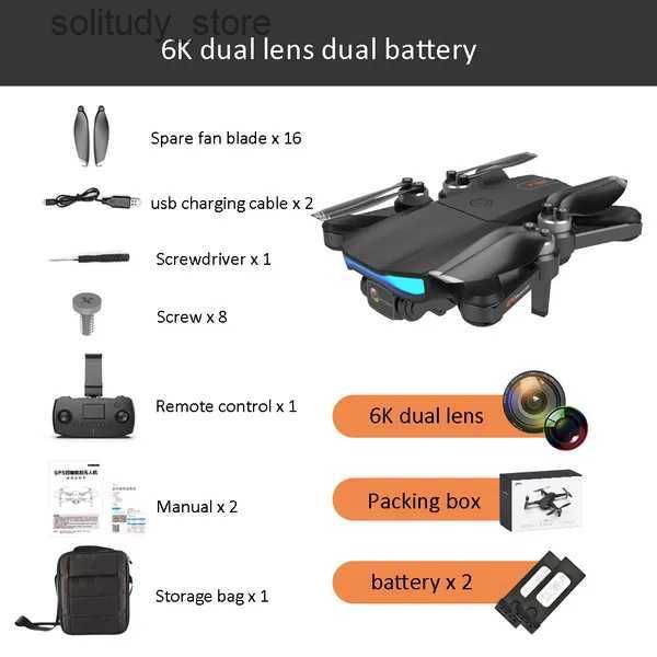 6K dubbel lins Gimbal Dual Battery