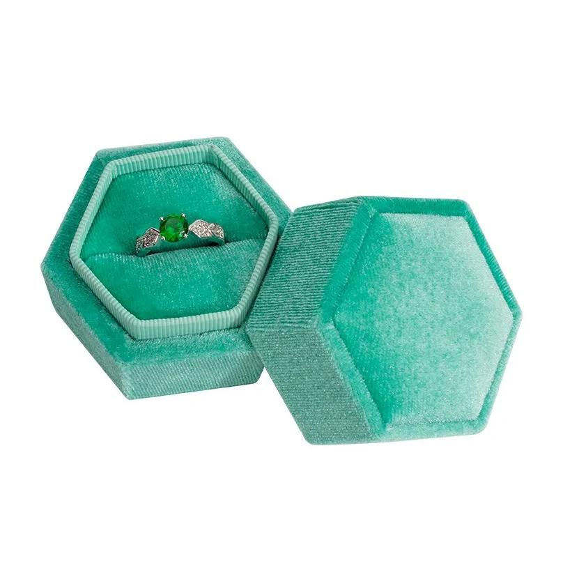 Caixa de Anel Simples Verde 6X6X6Cm