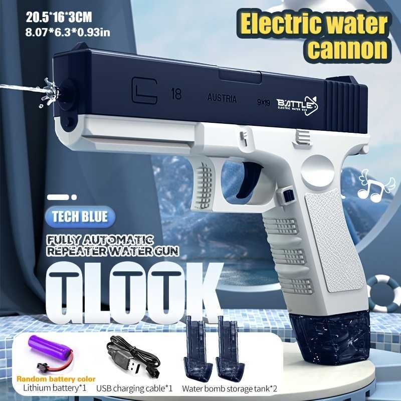 Pistola de agua azul 2 tanques de agua