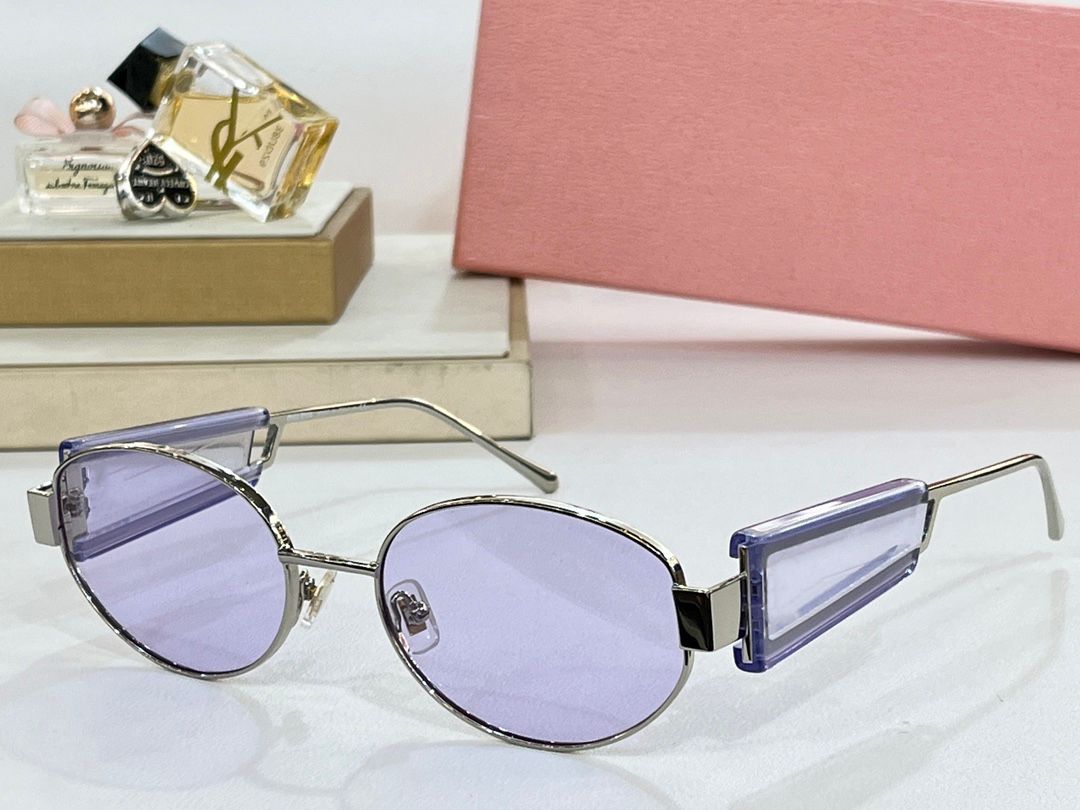 silver frame Purple lens