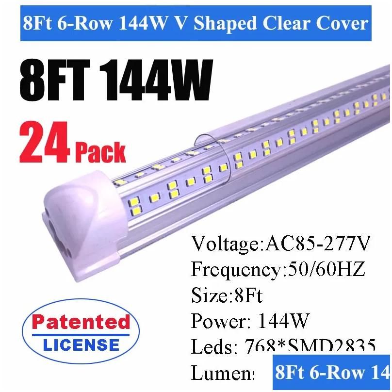 8FT 144W V Integrated Tube (24 Pack)
