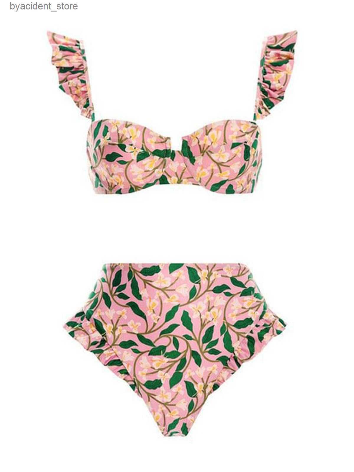 Bikini Foglie Rosa