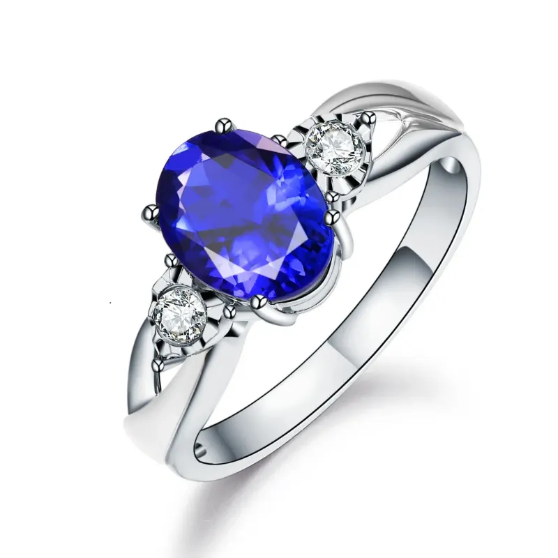 Blauwe diamantring