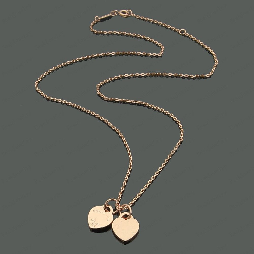 Rose gold double heart