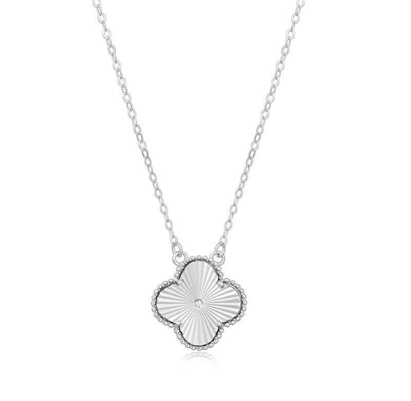 Laser Four-leaf Clover Necklace-925 Si