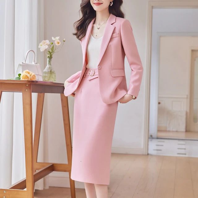 Jupe de blazer rose