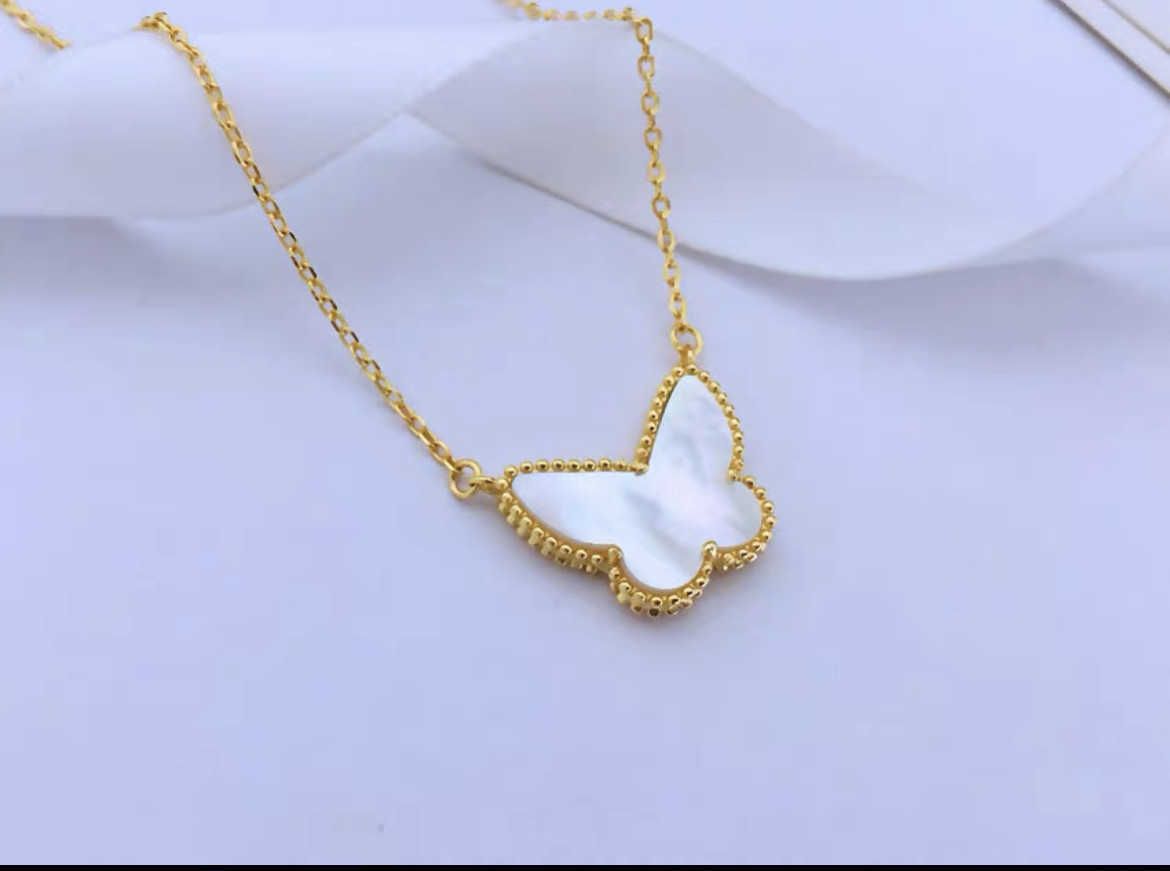 White Butterfly Necklace