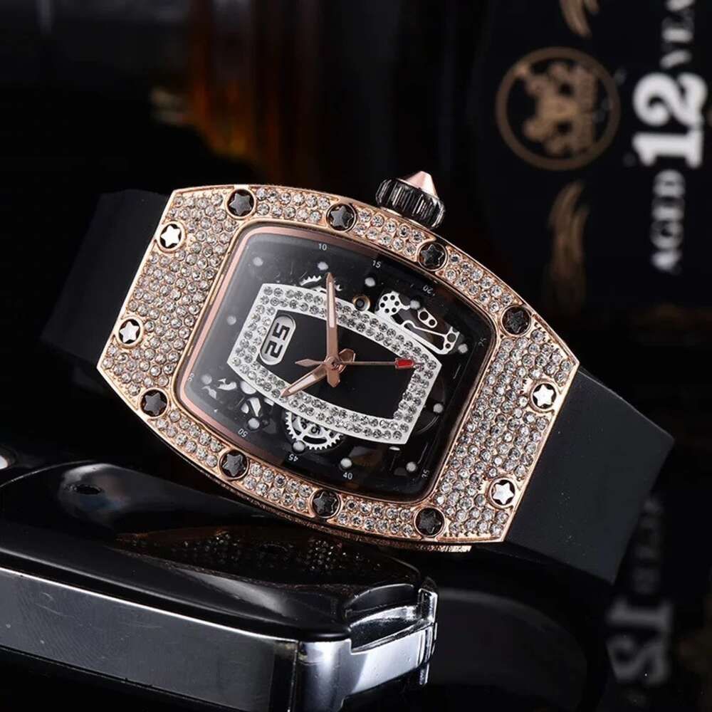 Rose Gold Shell Black Face Black Belt