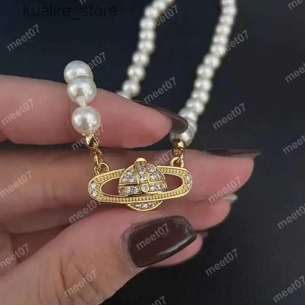 Collier de perle de pendentif en or