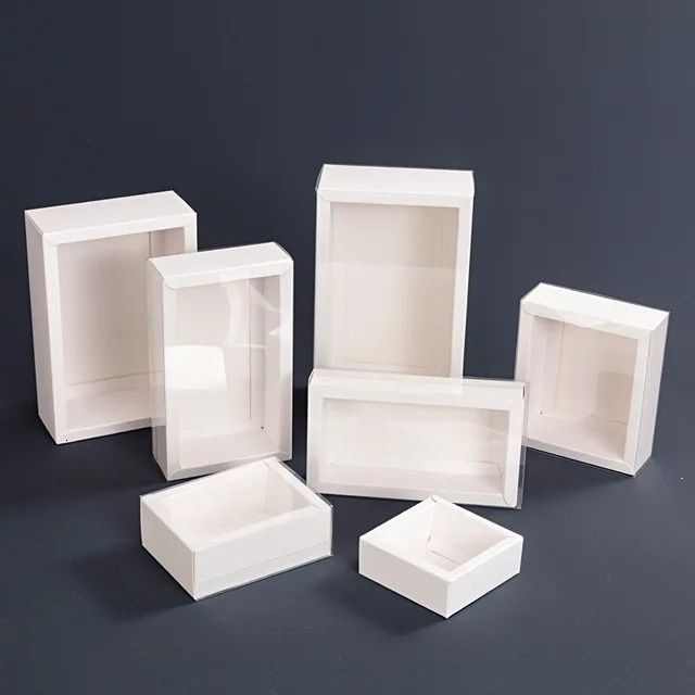 Blanc-transparent-10pcs-Intérieur 6.5x6.5x3cm