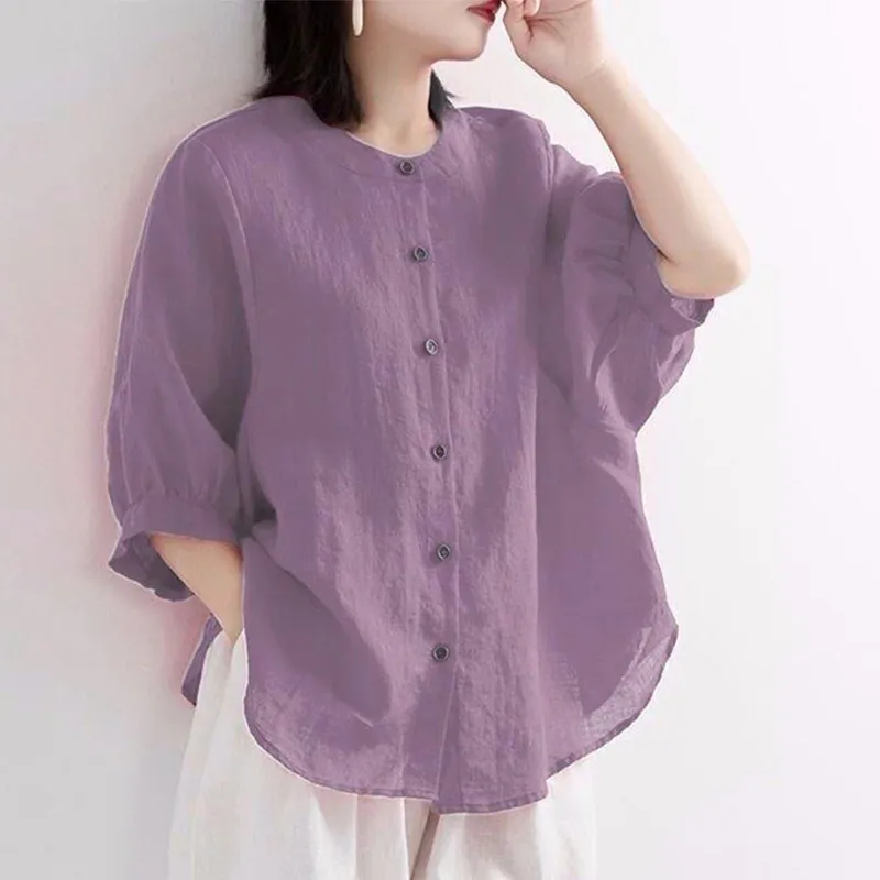 Cotton linen shirt E