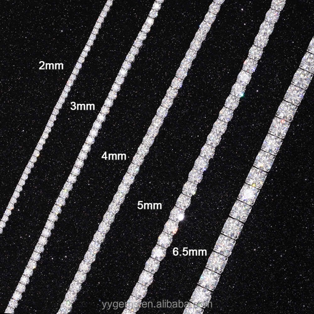 2mm-Silver-Moissanite-9inch