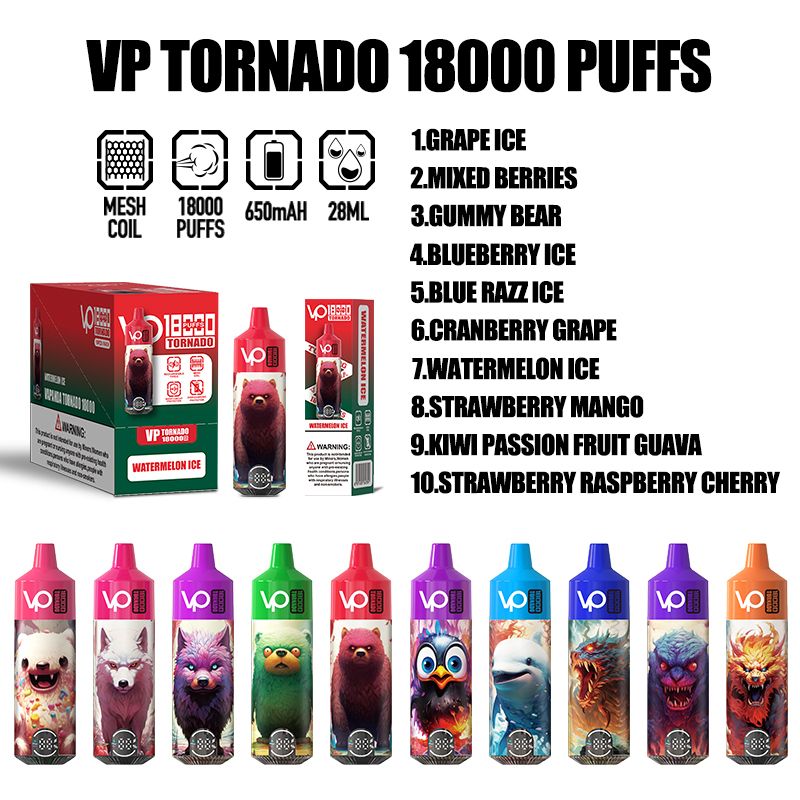 vp tornado 18000-mix flavors