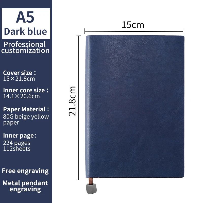A5 mörkblå
