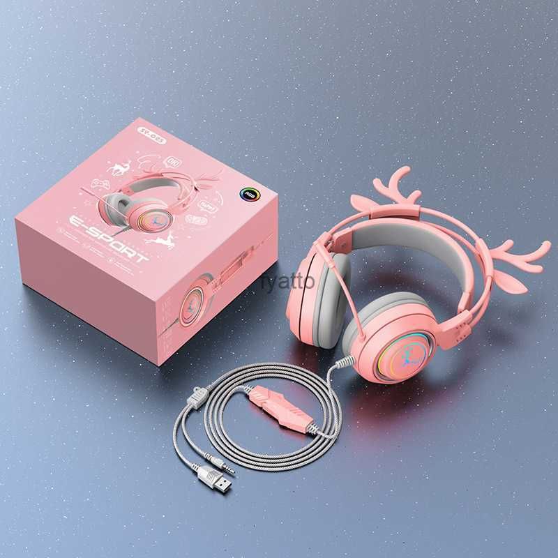 Светящиеся наушники Sy-g25 Pink Deer Ear