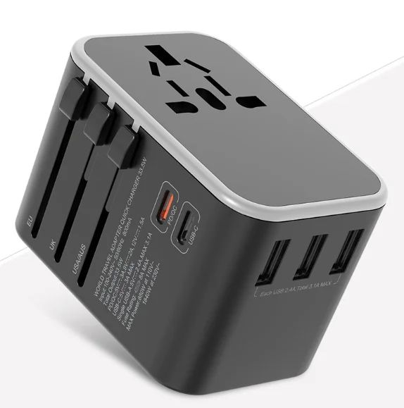 Gray-black-Universal Plug