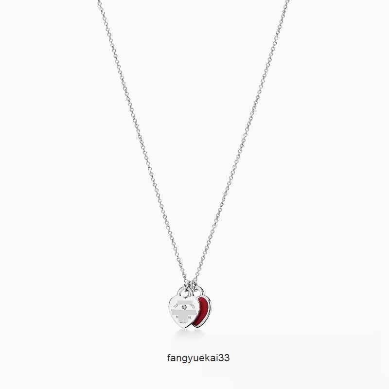 Diamant Double Coeur Rouge-Argent 925