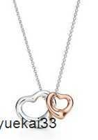 Dubbele ring ketting-925 zilver