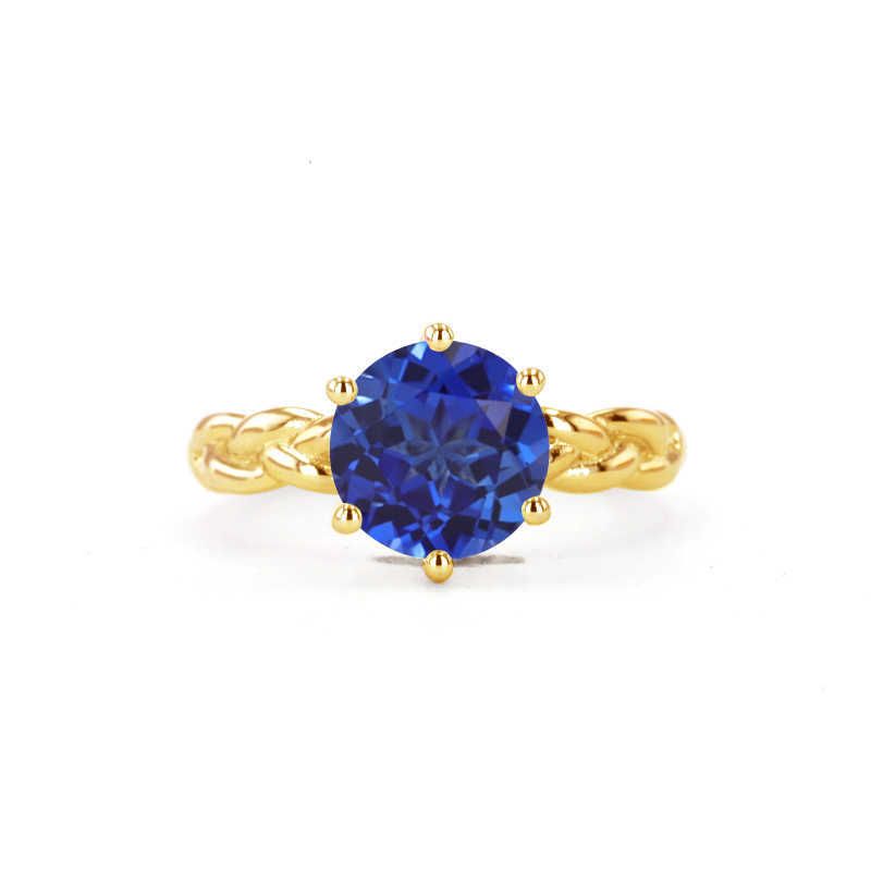 Royal Blue Sapphire + Yellow Gold