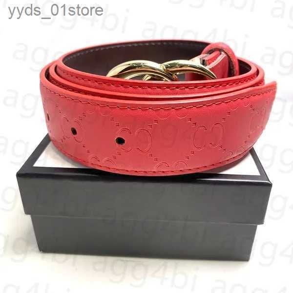 #16 Embossed Red + Open Gold Buckle