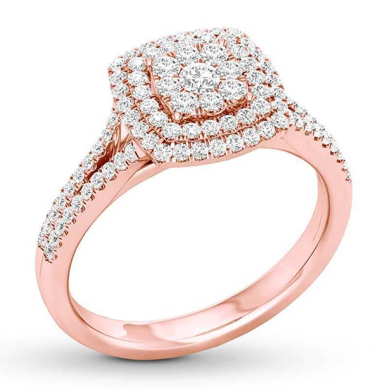 9K Rose Gold Moissanite Pierścień-4.25