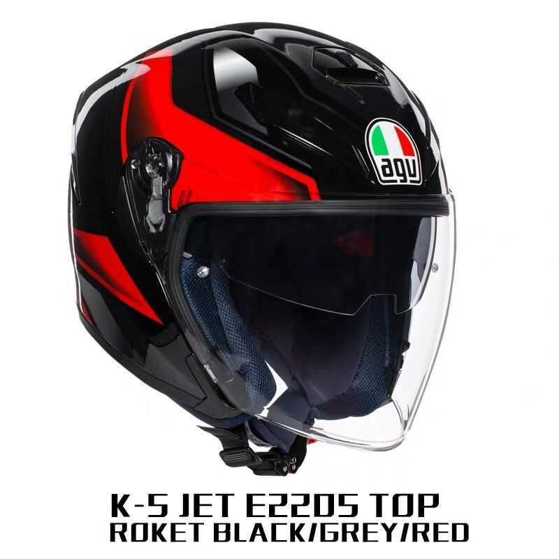 K-5 Jet Rocket Black Red Dual Mirror