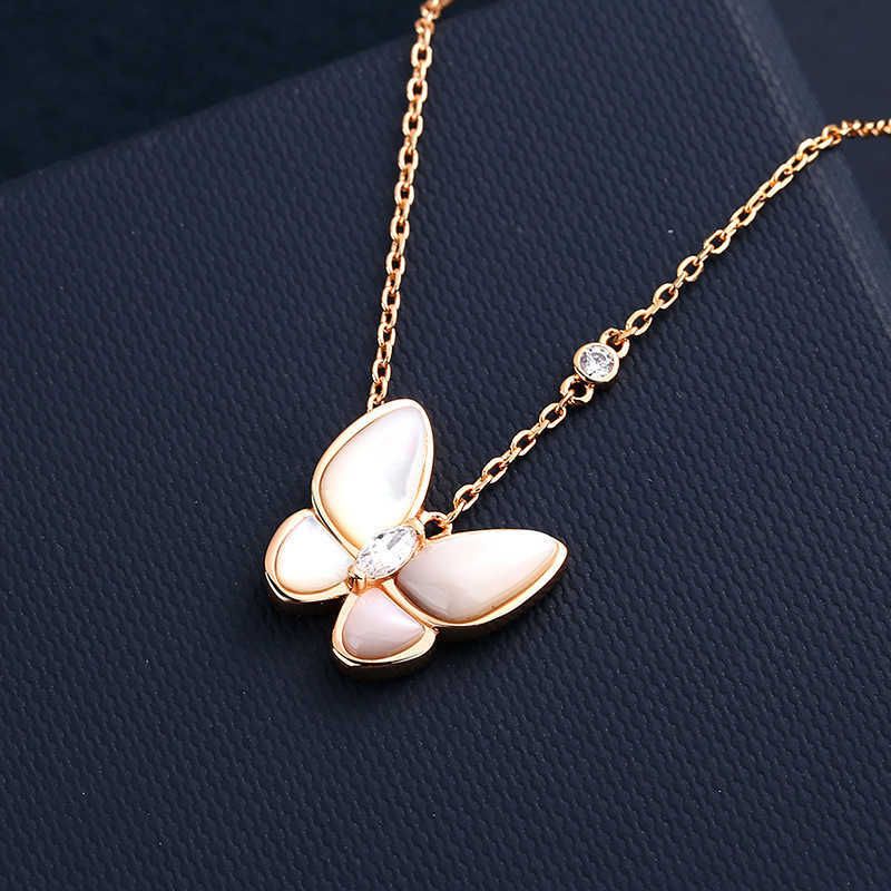 Butterfly Rose Gold Necklace-925 Silver