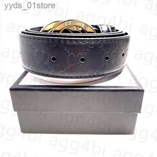 #1 Embossed Black + Round Gold Buckle