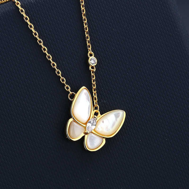 Butterfly Gold Necklace-925 Silver