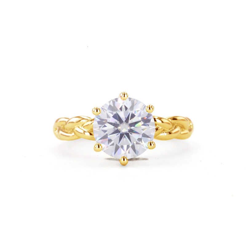 Def Moissanite + Yellow Gold