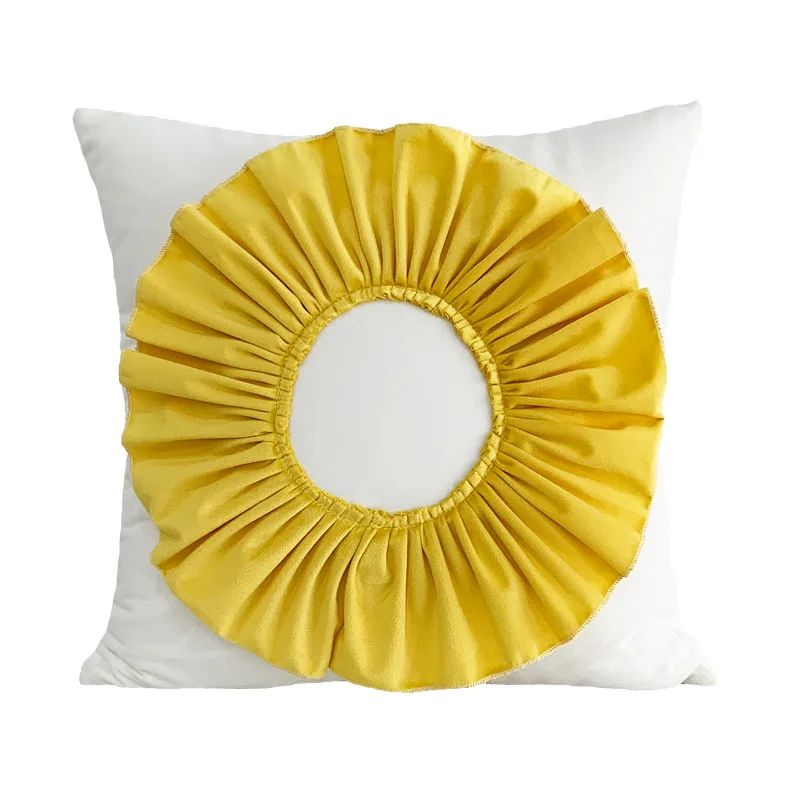 Copertina di cuscino giallo-Sunflower-B-1pcs