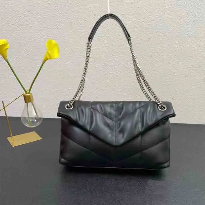 29cm-Silberkette - Schwarze Tasche