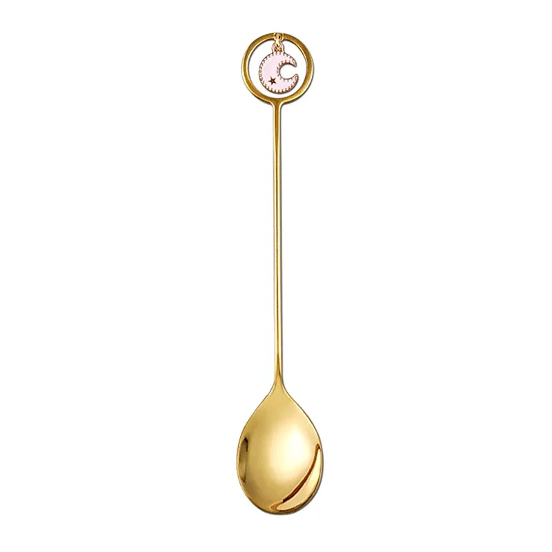 gold pink spoon