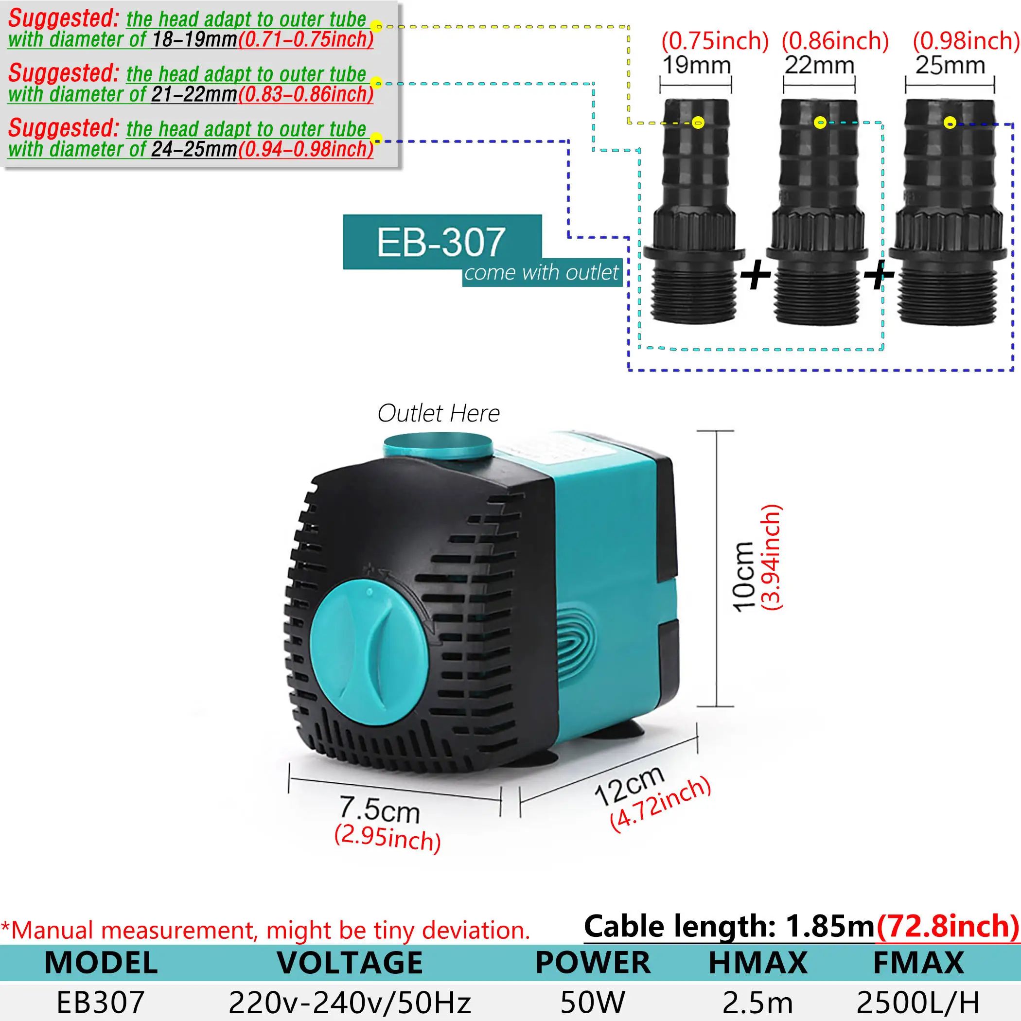 色：EB307 660gph（2500lph