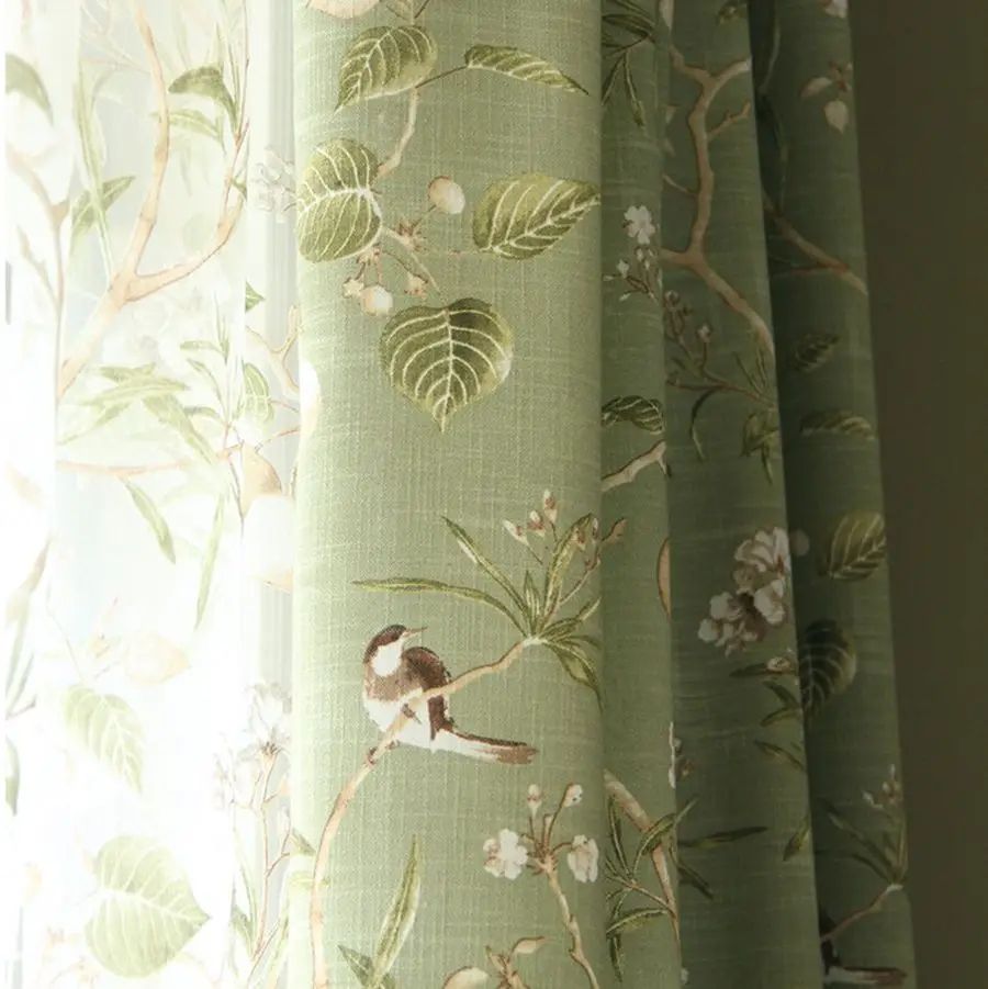 Color:Green Curtains Cloth