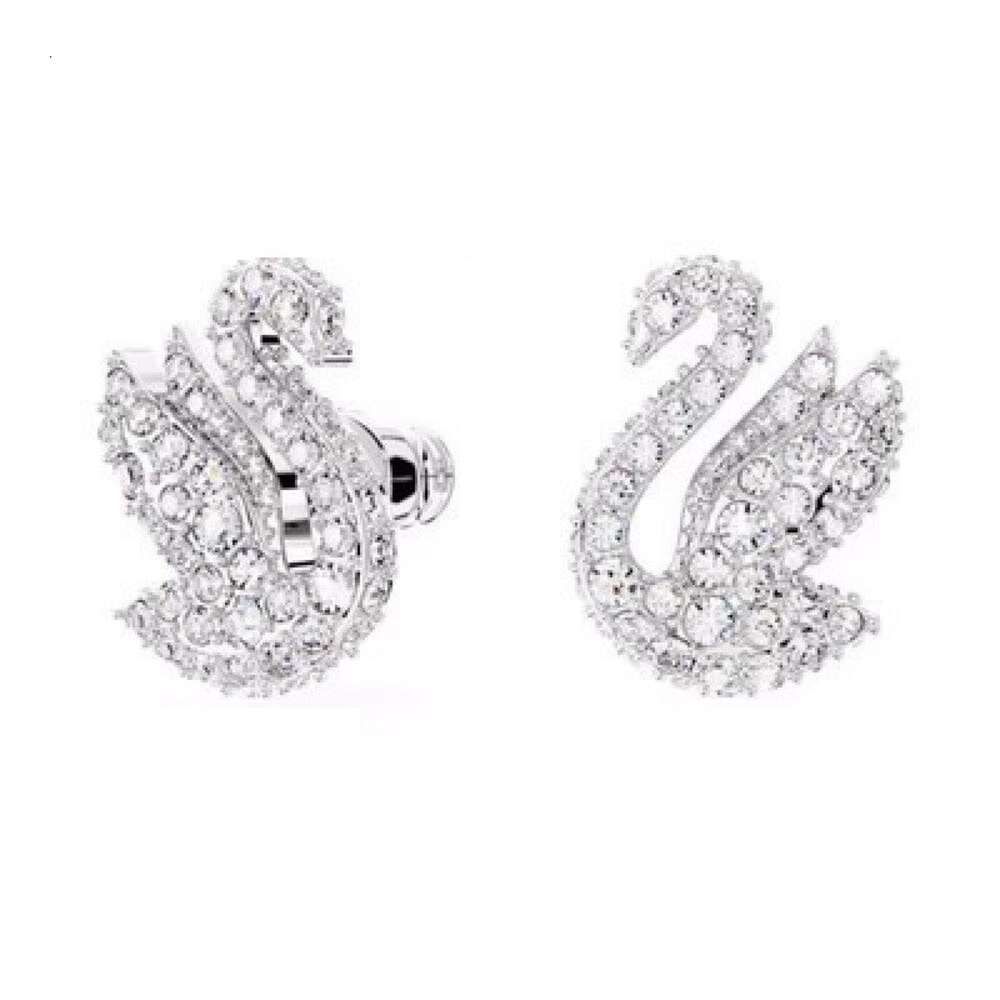 Boucles d'oreilles cygne blanc-standard