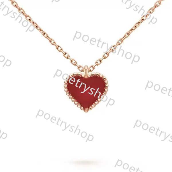 Heart Rose Gold+red